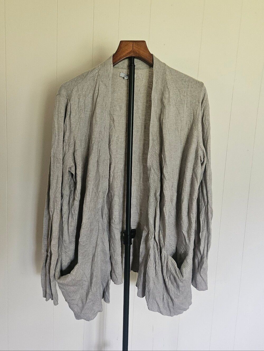 Croft & Barrow Light Gray Open-Front Women's Cardigan Sweater Size XL